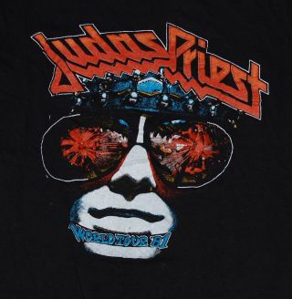 Judas Priest World Tour 1981 Vintage Concert T - Shirt Rob Halford