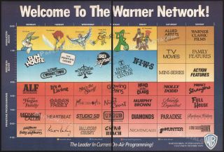Warner Bros.  Network_orig.  1989 Trade Ad / Poster_thundercats_gumby_tiny Tunes