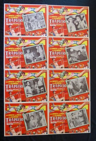 Trapeze Burt Lancaster Gina Lollobrigida Tony Curtis Mexican Lobby Card Set 1956