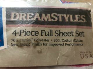 Vintage NOS Kids On The Block Full 4 Pc Sheet Set NKOTB DreamStyles 1990 4