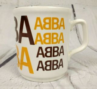 Abba 1979 Tour Mug Cup Yellow Brown Rare