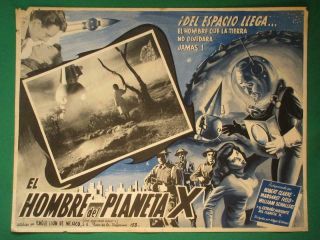 The Man From Planet X Sci - Fi Spaceman Art Spanish Mexican Lobby Card