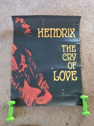 Rare Jimi Hendrix Promo Poster Cry Of Love 1971 Design By Victor Kahn