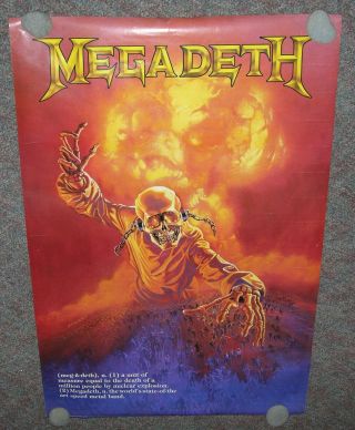 Vintage 1987 Megadeth Poster - 24x36 - Peace Sells.  - Dave Mustaine