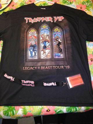 2019 Iron Maiden Vip " Legacy Of The Beast " Tour Concert T - Shirt 2xxl