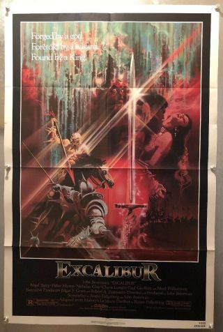 1981 Excalibur Folded One Sheet Movie Poster