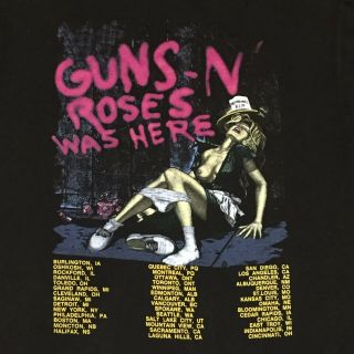 Guns N Roses Concert T - Shirt 1987 Appetite For Destruction Mens Large