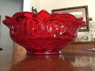 Mckee Rock Crystal Ruby Red Large 10 " Bowl Rare