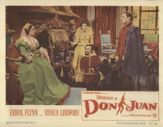 Adventures Of Don Juan 1949 11x14 Orig Lobby Card Fff - 19302 Near