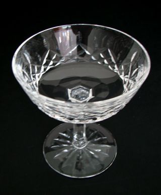4 Lismore by Waterford Crystal Cut Glass Champagne / Tall Sherbet Ireland signed 4