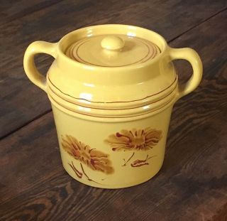 Pacific Pottery Decorated Hostessware Chrysanthemum 2 - Handled Bean Pot With Lid