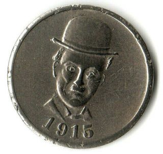 Charles Charlie Chaplin Silent Film Tramp 1915 Jitney Movie Promo Token Coin