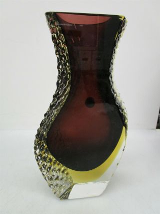 Murano Bucella 12 " Multicolored Decorative Art Glass Crystal Sculpture Vase