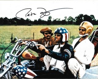 Peter Fonda " Easy Rider " Color 8x10 Signed Autographed