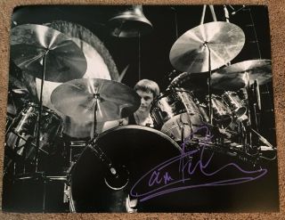 CARL PALMER Signed Autographed 11 x 14 B&W PHOTO Emerson Lake and Asia PROOF 3