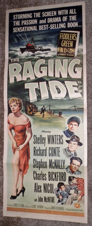 The Raging Tide 1951 14x36 Movie Poster Shelley Winters/richard Conte