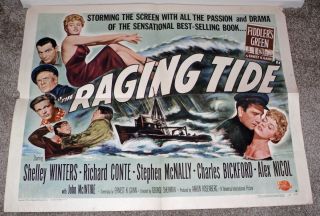 The Raging Tide 1951 22x28 Movie Poster Shelley Winters/richard Conte