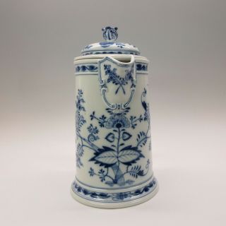 Huge antique Meissen porcelain Blue onion pattern lidded cider pitcher 3
