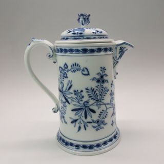 Huge antique Meissen porcelain Blue onion pattern lidded cider pitcher 4