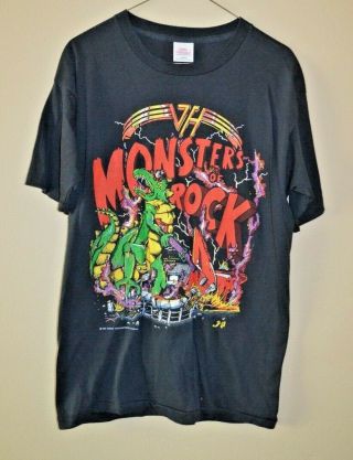 Vintage 1988 Van Halen Monsters Of Rock Tour T - Shirt Size Large