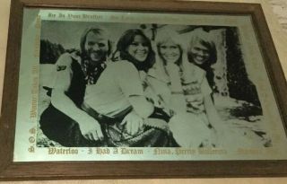Rare Abba Mirror.  Vintage Fanclub Issue 70’s With Song Titles Retro