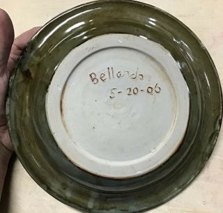 Paul Bellardo Pottery Bowl Artwork Plate 2006 9”x 9”x 1 1/2” 3