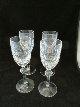 Set Of 4 Waterford Ireland Crystal Cut Glass Curraghmore Sherry Wine Glasses