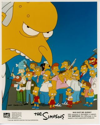 The Simpsons Press Promo Photo - 8x10 - 1995 " Who Shot Mr Burns? "