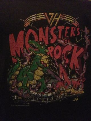 1988 Vintage Van Halen Monsters Of Rock Concert T - Shirt.  31 Years Old And