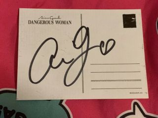 Ariana Grande Signed Auto Dangerous Woman Postcard