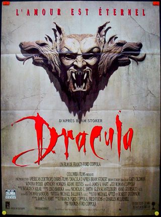 Dracula Coppola Bram Stoker / Horror 1992 French Poster 47x63 " Nm