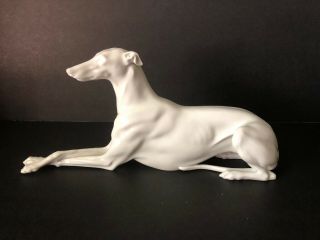 Augarten Wien Royal Vienna Porcelain Reclining Greyhound Whippet Dog Figurine
