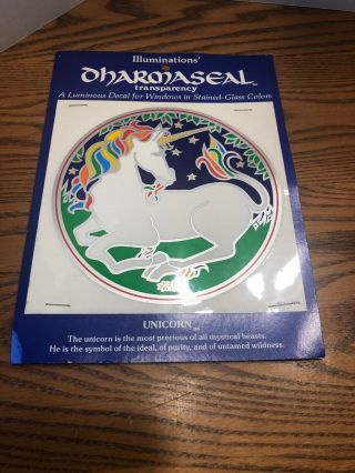 1979 Dharmaseal Unicorn 5.  5x5.  5 " Transparency Window Decal