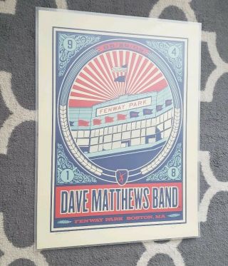 Dave Matthews Band Fenway Park Poster Print 5/29/09 18x24 Signed