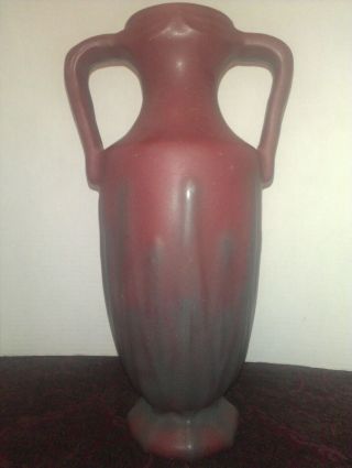 Van Briggle Yucca Leaf Dbl Handle Vase - 14 " H