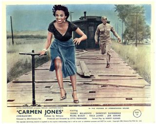 Carmen Jones 8x10 Lobby Card Dorothy Dandridge Runs From Man On Train