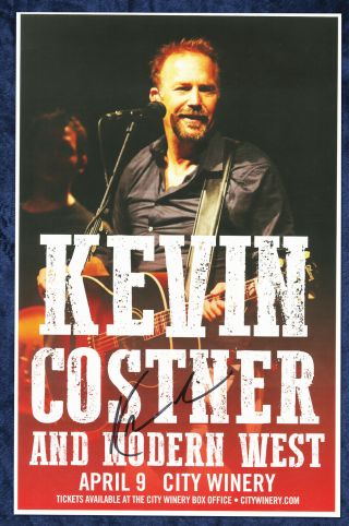 Kevin Costner Autographed Concert Poster 2012 Modern West,  Waterworld,  Postman