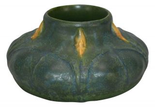 Ephraim Faience Pottery 2001 Budding Gourd Matte Green Grueby Style Vase 117c