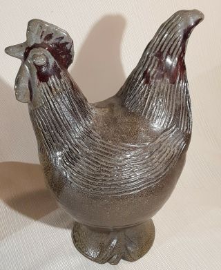 Vintage 1993 Handmade Sculpted Pottery Rooster By Vernon Owens Jugtown Nc