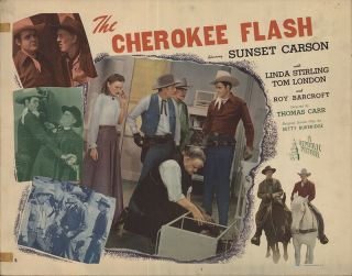 The Cherokee Flash 1945 22x28 Orig Movie Poster Fff - 27015 Roy Barcroft Western