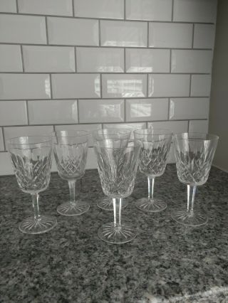 Waterford Crystal Lismore Set Of 6 Water Goblets 6 7/8 " Tr