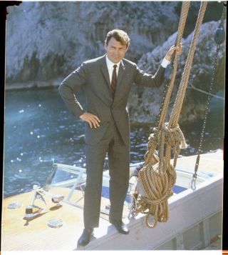 Jack Palance Color 2x2 Photo Negative Le Mepris On Yacht Isle Of Capri