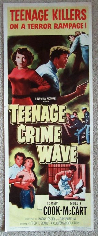 Teenage Crime Wave 1955 Insrt Movie Poster Rld Vg