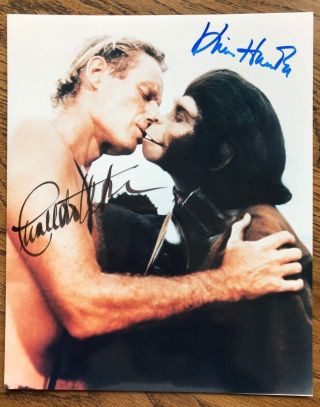 Charlton Heston & Kim Hunter,  The Kiss,  Planet Of The Apes,  8 X 10 Signed Photo