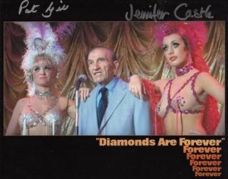 Pat Gill & Jennifer Castle 007 James Bond Double Signed Autograph Diamonds.