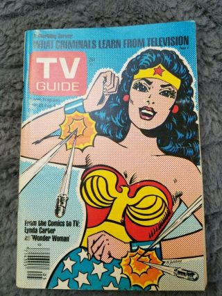 TV Guide 1977 Wonder Woman Lynda Carter Comic Book Near York 4
