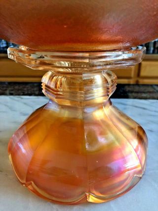 Westmoreland Marigold Carnival Glass Orange Peel Punch Bowl Set w/ 6 Cups 3