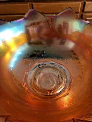 Westmoreland Marigold Carnival Glass Orange Peel Punch Bowl Set w/ 6 Cups 4