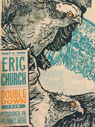 Eric Church Tour Poster Pittsburgh Concert May 3 2018 Double Down xx/100 7