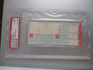 Led Zeppelin Chicago Psa 1977 Authentic Ticket Stub Jimmy Page Food Poisoning
